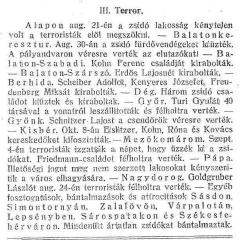 Részlet a „A Friedrich-kormány működése.”c. cikkből (Forrás: Egyenlőség, 1919. 11. 02., 2. o)
